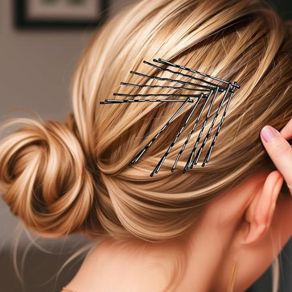 Hair Pins Set with Storage Box Bobby Pins & U Shaped Hair Clips Kit for Bun Updo Styling