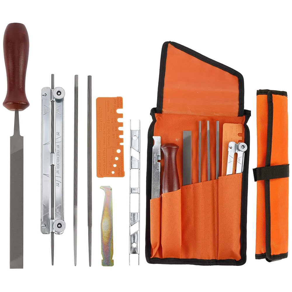 9Pcs Files Filing Tool with A Storage Chain Sharpener for Sharpen Saw File Set