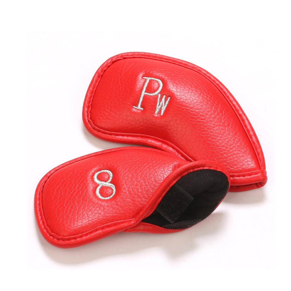 12Pcs PU Leather Head Cover Golf Iron Club Putter Head Cover