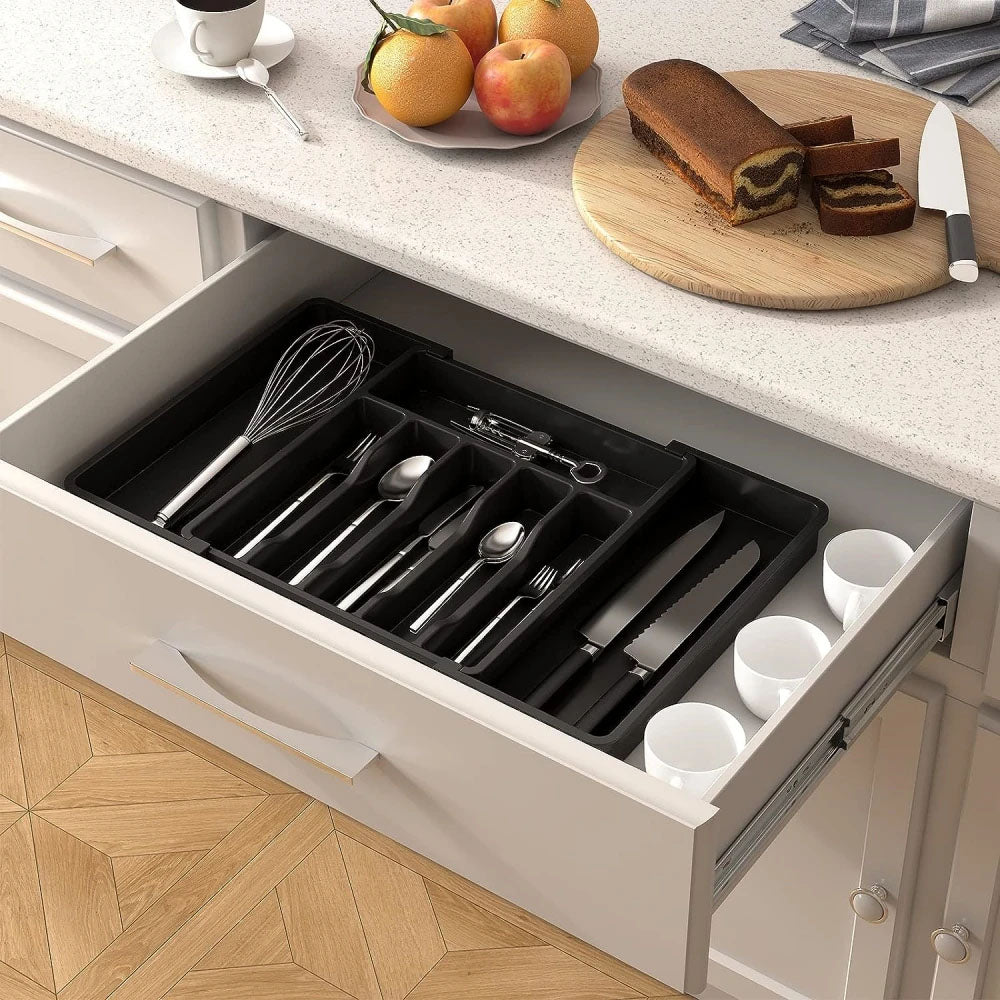 Expandable Utensil Tray Kitchen Drawer Organizer for Forks Knives