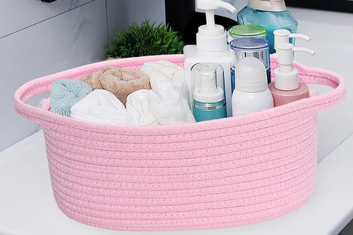Gift Basket With Gift Bag And Ribbons Woven Storage Basket With Handle