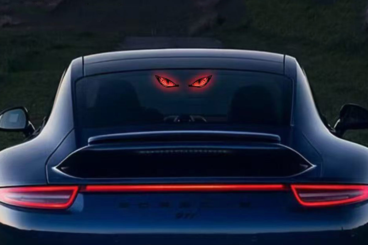 Solar Powered Devil Eyes Car Dynamic Light Car Decal Car Window Interior Decoration