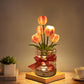 Tulip Flower Lamp Valentine Day Gifts 3 Color Dimming Night Light