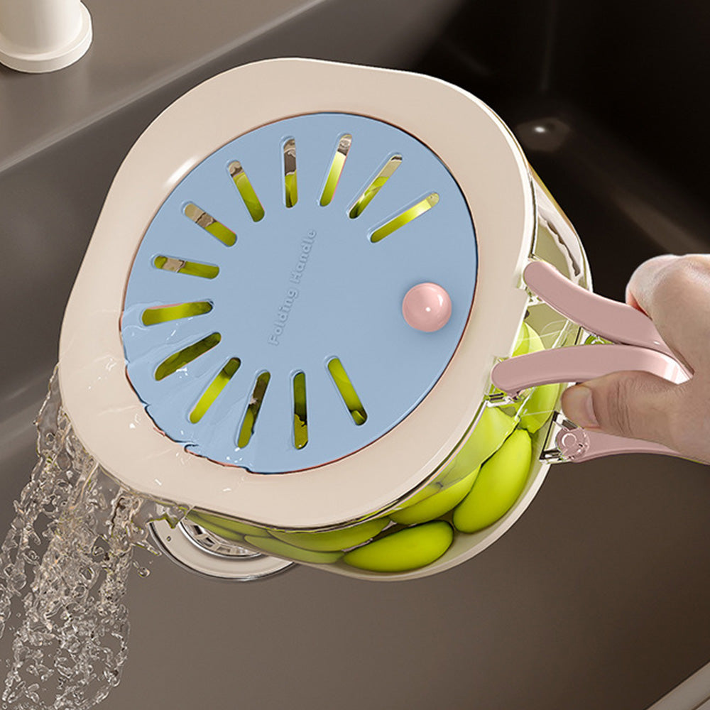 2 in 1 Collapsible Colander and Basin for Washing Draining and Storage
