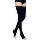 Support Stockings Open Toe High Stockings Plus Size Calf Sleeve For Unisex-Black