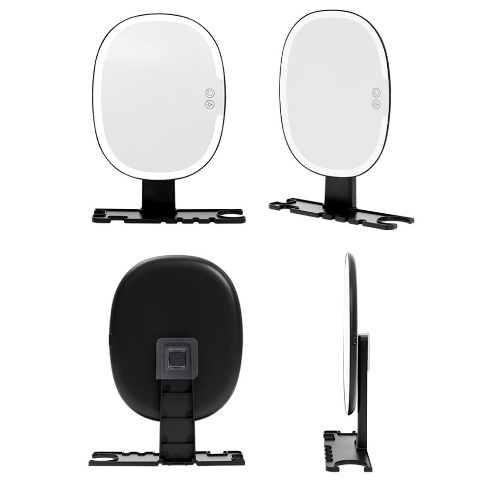 Bathroom Anti Fog Mirror with Lights Built In Shelf No Drilling Installation for Shower Room