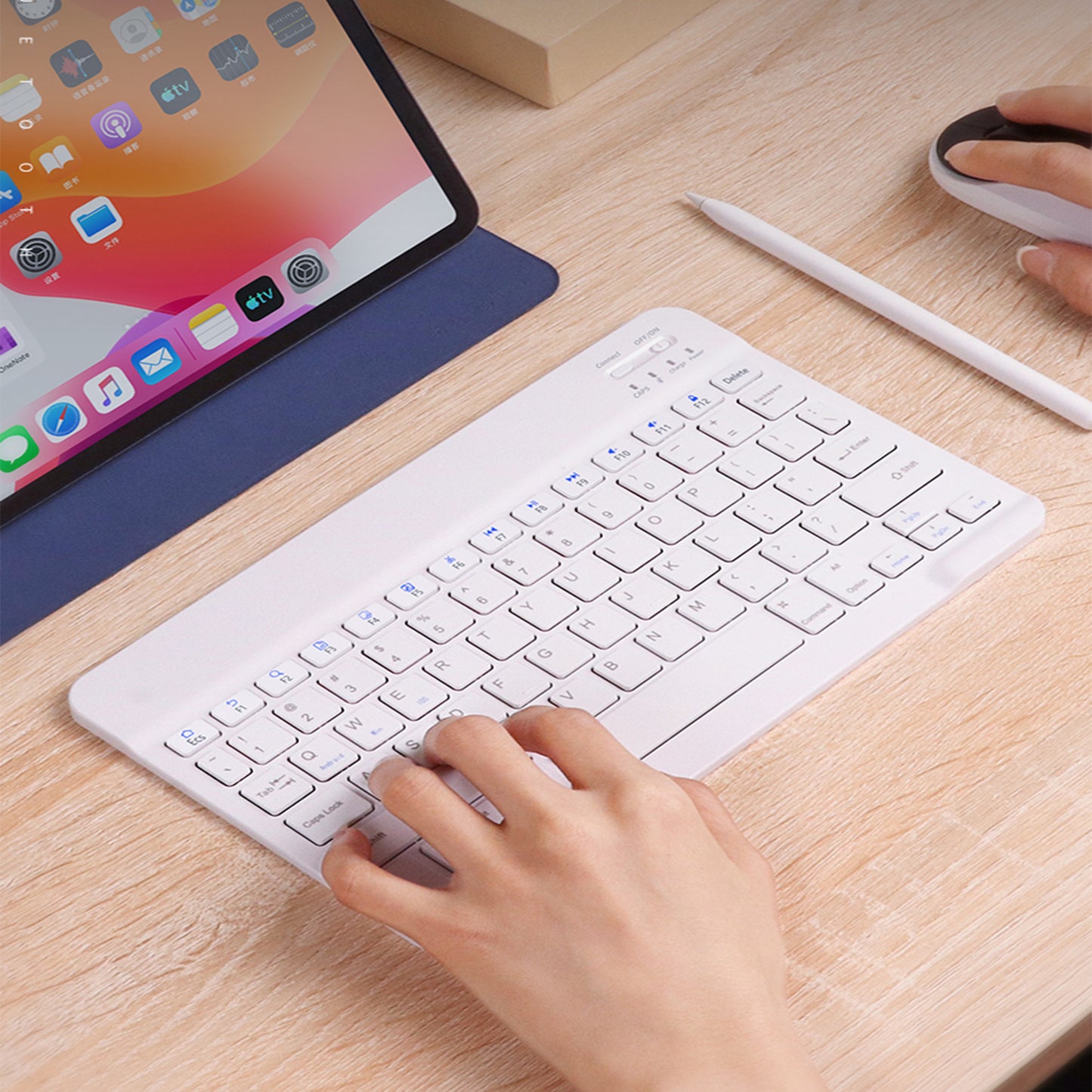 Portable Tablet Phone Universal Bluetooth Wireless Keyboard and Mouse Mobile Phone PC Universal 10 Inch