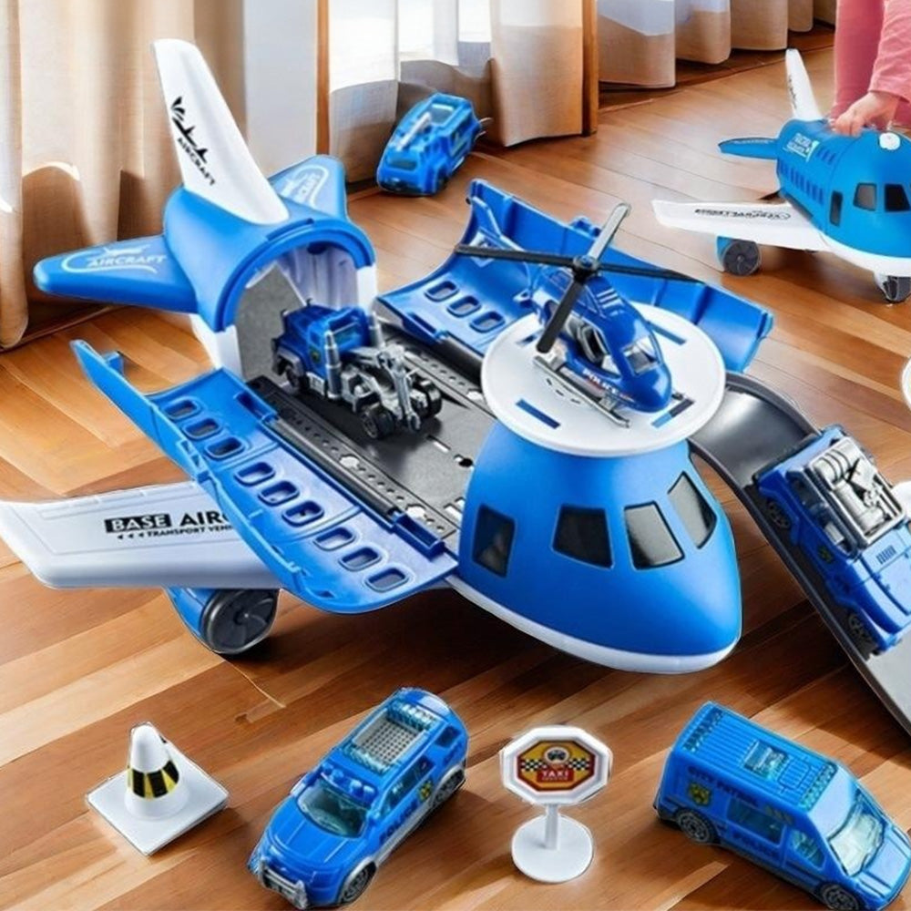 Kids Transformable Airplane Transport Playset Transformable Storage Plane Toy
