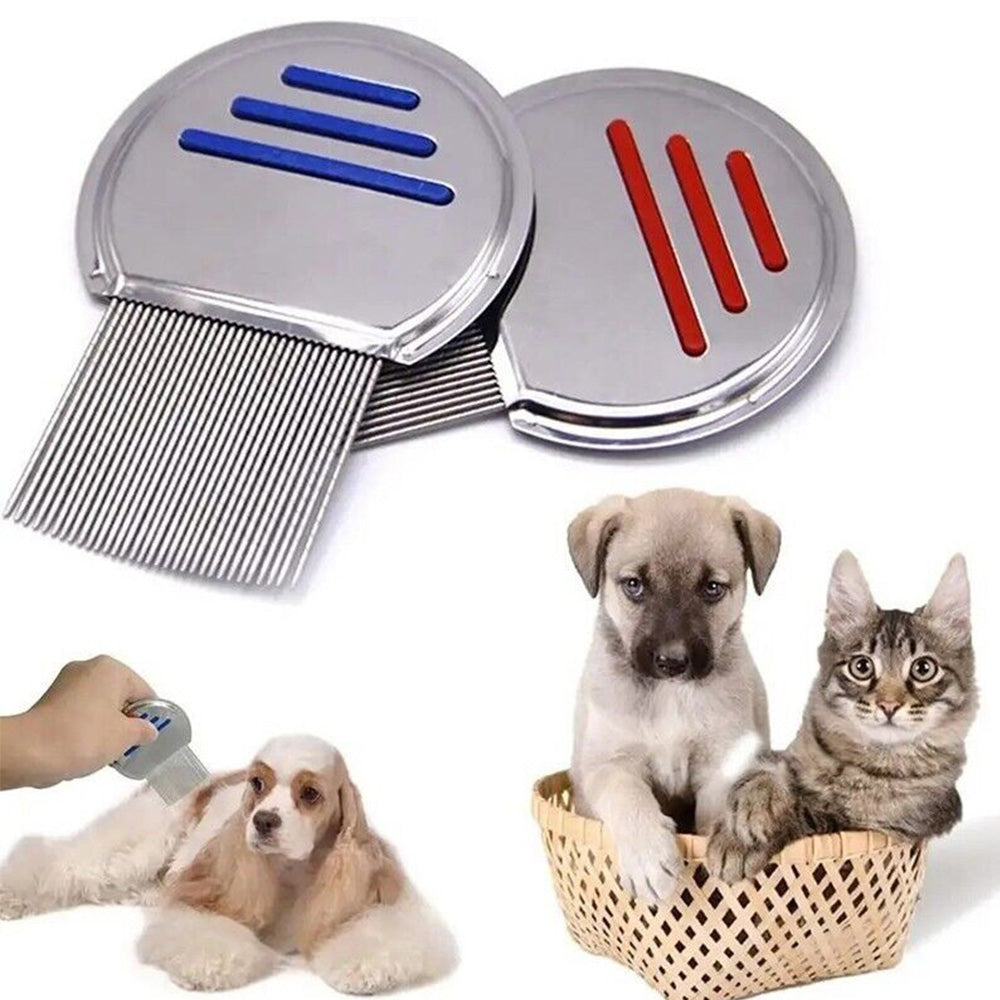 Stainless Steel Pet Flea Comb Fine Tooth Grooming Tool for Dogs Cats