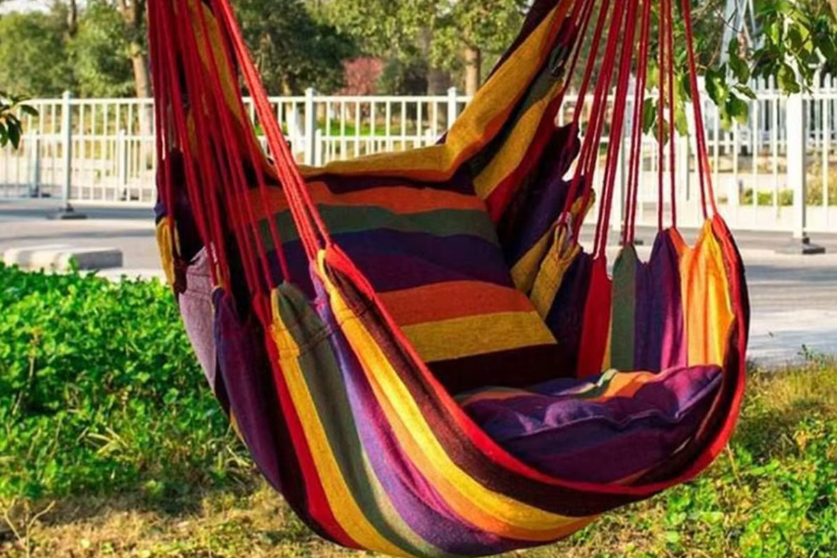 Outdoor Hanging Chair with 2 Cushions Dormitory Hammock Swing Indoor Swing