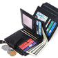 Genuine Leather Women's Wallet Short RFID Blocking Purse with Zipper