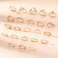 23Pcs Geometric Knuckle Ring Set Gold Silver Stackable Rings for Women