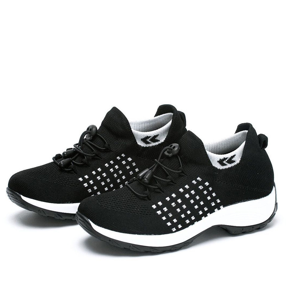 Breathable Stretch Mesh Slip On Walking Sneakers for Men and Women-White