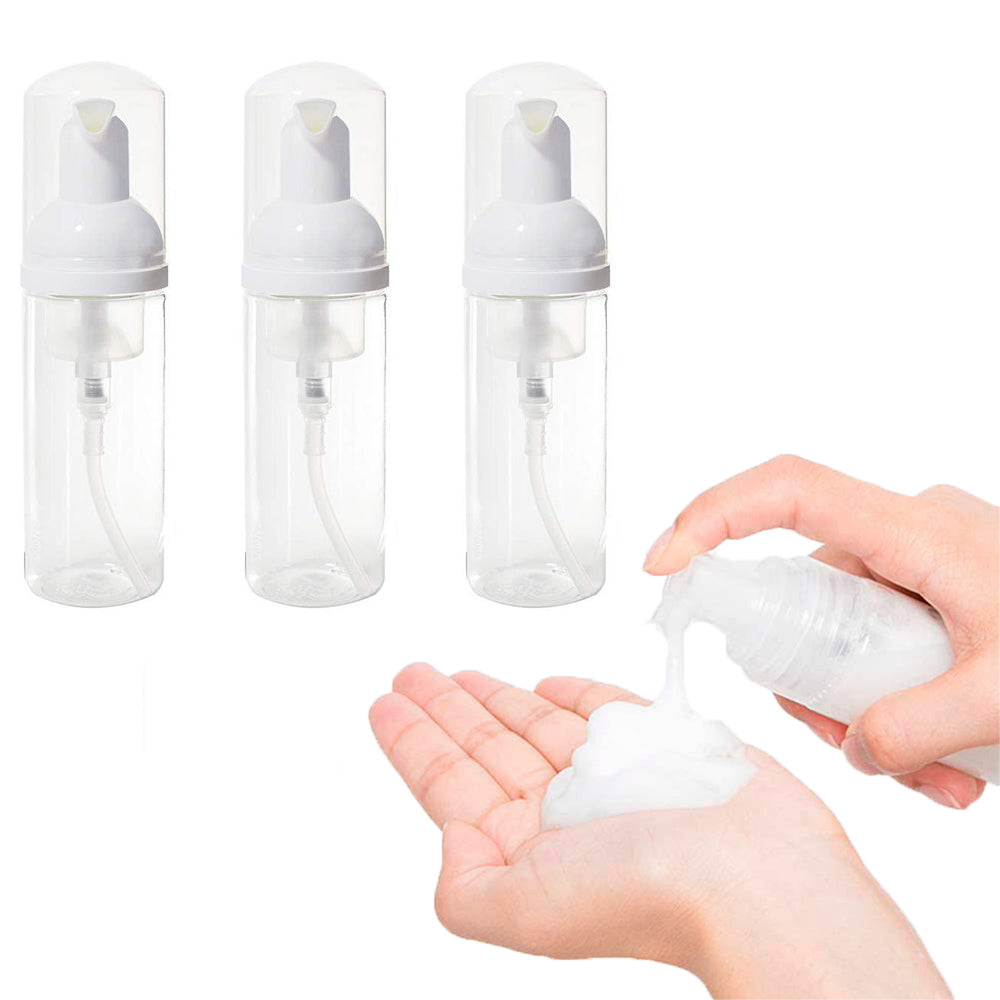 3pcs 50ML Travel Foaming Pump Dispenser Clear Emptyispenser Bottle