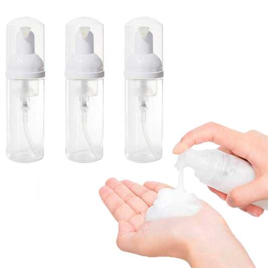 3pcs 50ML Travel Foaming Pump Dispenser Clear Emptyispenser Bottle