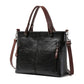 Vintage Leather-Look Tote Handbag Crossbody Briefcase