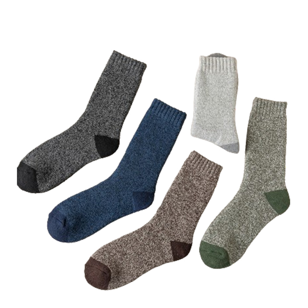 5 Pairs Winter Warm Thermal Wool Hiking Socks for Men