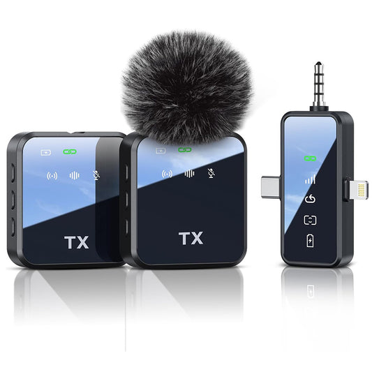 Wireless Lavalier Microphone Set with Noise Reduction