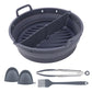 Reusable Foldable Round Silicone Air Fryer Baking Tray with Handles