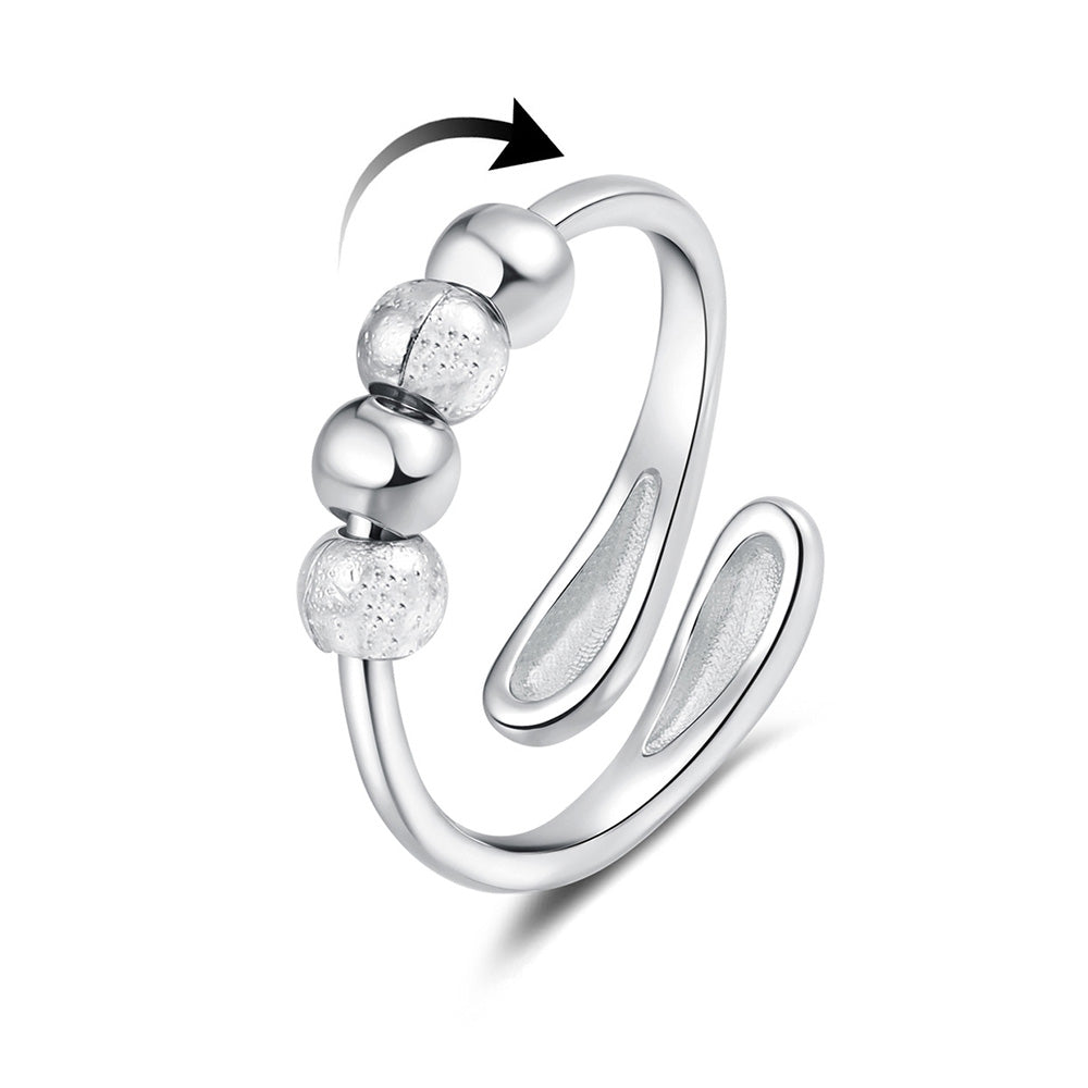2Pcs Anxiety Relief Adjustable Fidget Spinner Rings