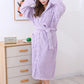 Towelling Wrap Hooded Bathrobe