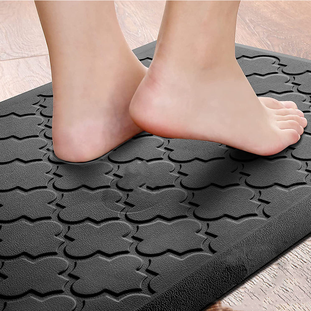 Cushioned PVC Floor Mat for Kitchen and Office-Black