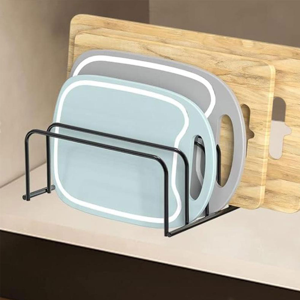 2Pcs Steel Cutting Board Organizers With 5 Slots Kitchen Cookware Organizer