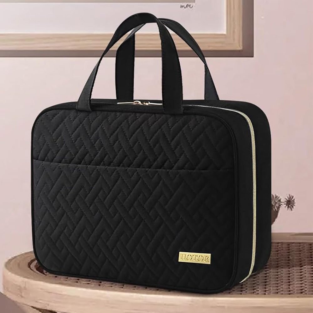 Travel Toiletry Bag with Waterproof Compartments and Hanging Hook