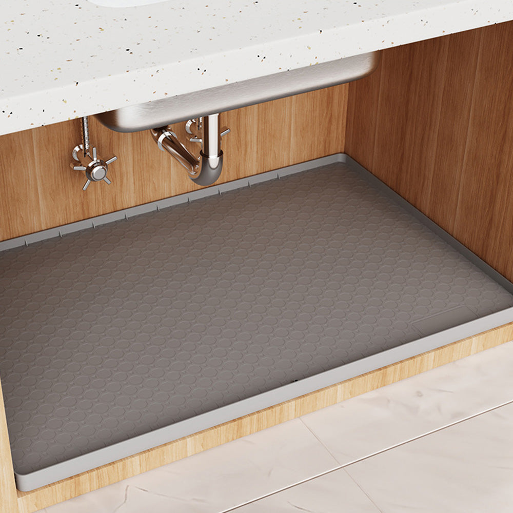 Silicone Under Sink Mat with Raised Edge for Cabinet Protection