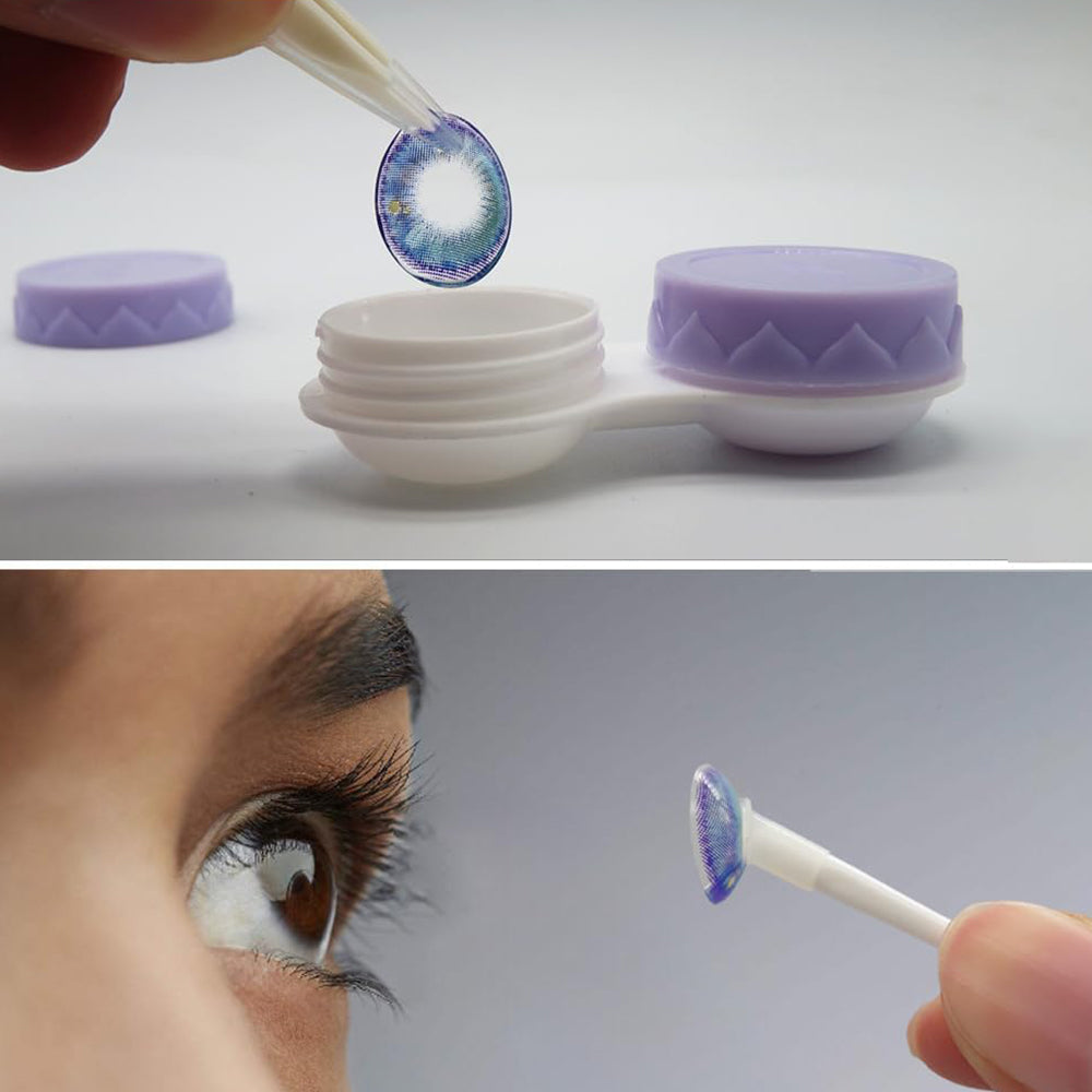 Manual Contact Lens Cleaner Washer and Contact Lens Storage Case with Mirror