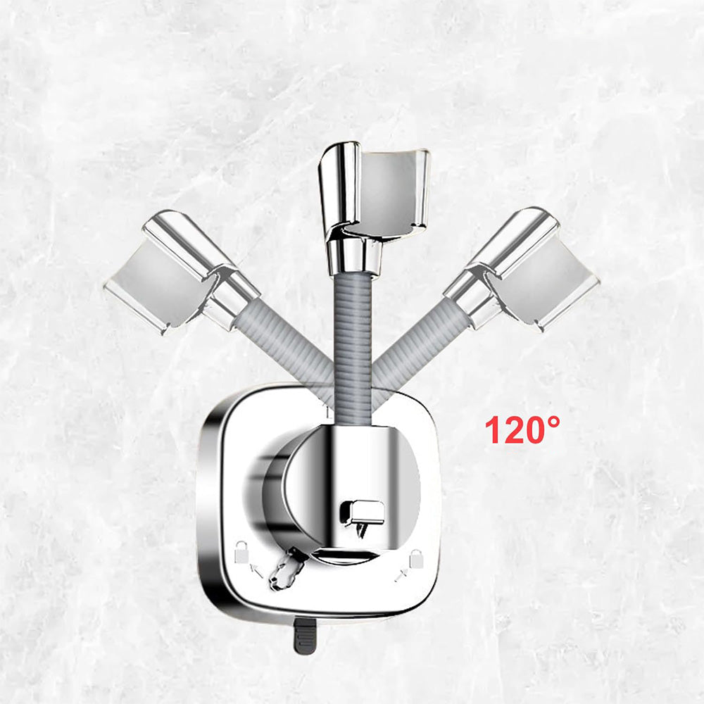Detachable Suction Cup Shower Head Holder 360 Degree Rotation Adjustment for Bathroom Bathtub Rental Hotel