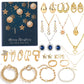 24PCS Christmas Jewelry Advent Calendar Bracelet Necklace Ring Earrings Set