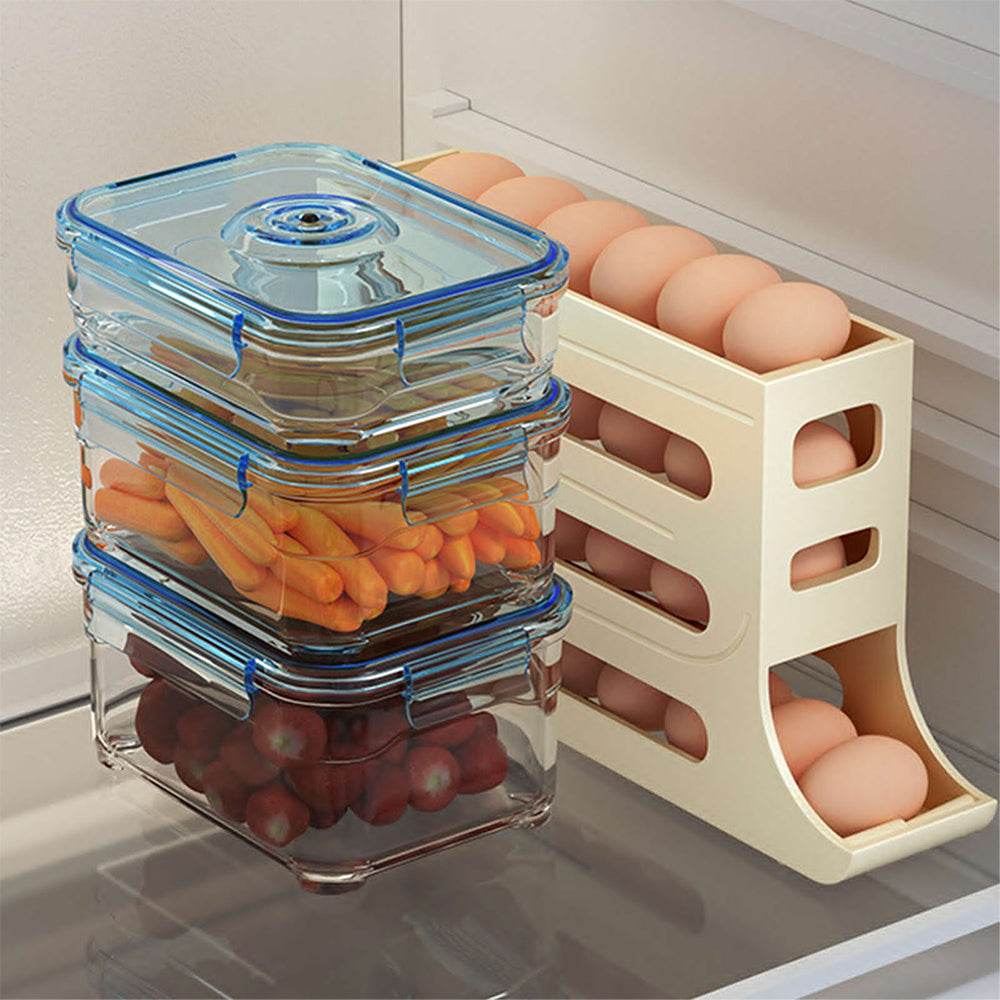 4-Tier Auto Rolling Egg Dispenser Rack