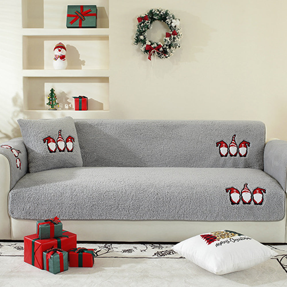 Christmas Sherpa Fleece Slipcover Protector Sofa Throw Cover Soft Thick Cozy Sofa Throw