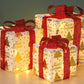 3PCS Christmas Lighted Gift Boxes With 8 Modes For Holiday Indoor Outdoor Decorations