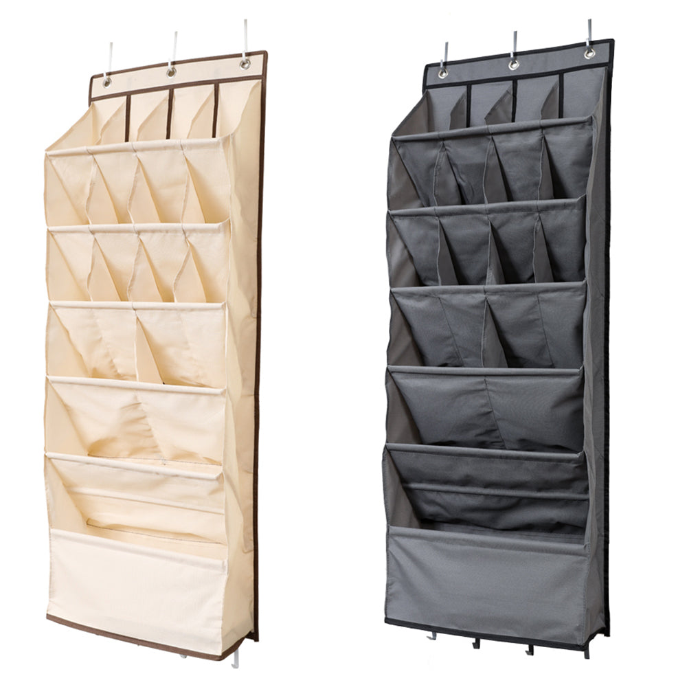 2Pcs 16-Grid Narrow Hanging Shoe Rack