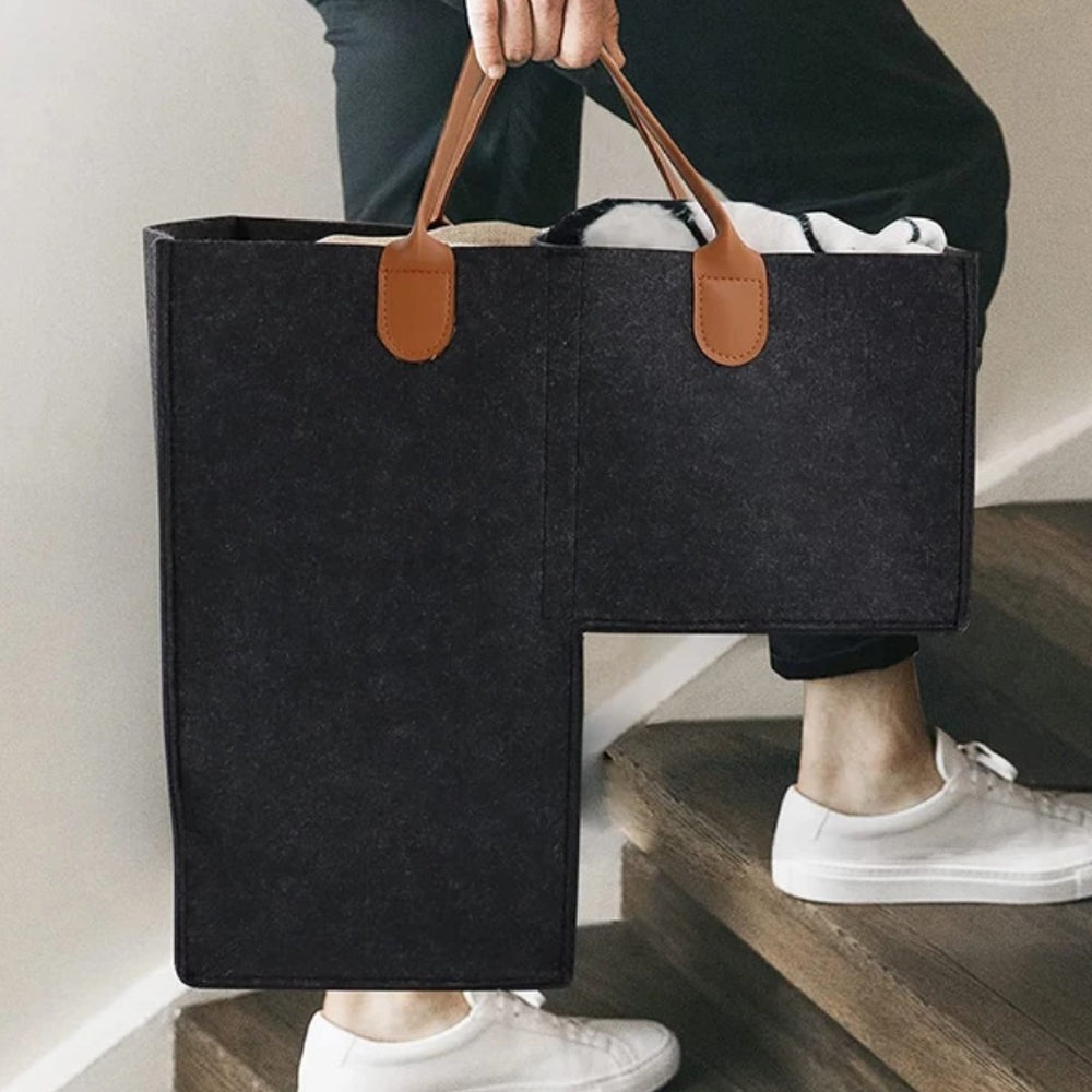 Foldable Storage Bag Durable Stair Step Basket with Handle