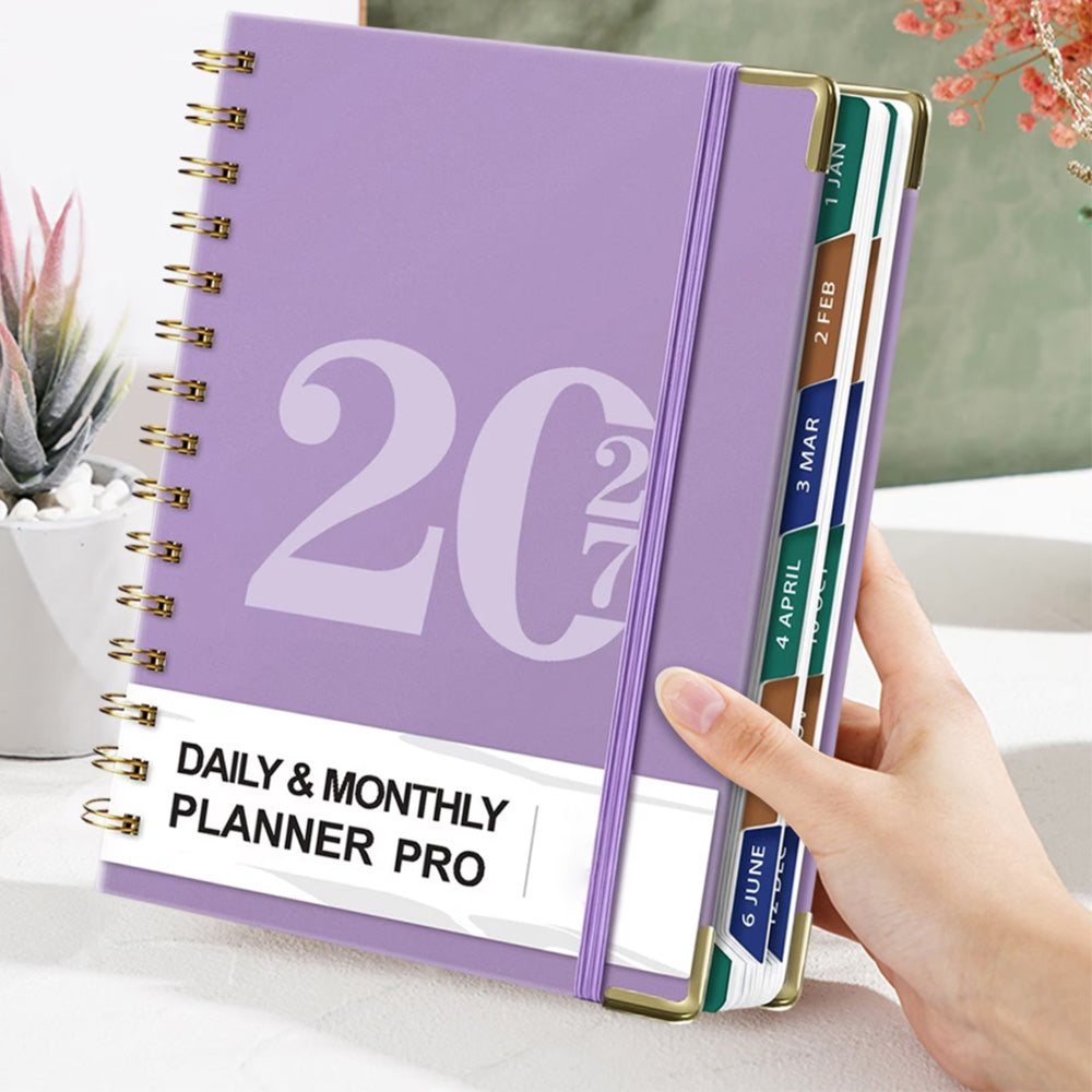 2027 A5 Hardcover Weekly Planner Calendar Notebook January to December