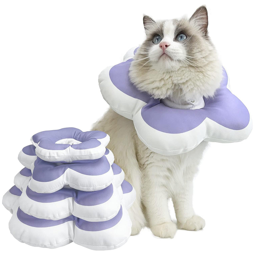 Cute Flower Cat Cone Collar Anti-Bite Lick Wound Healing Protective Neck Collar