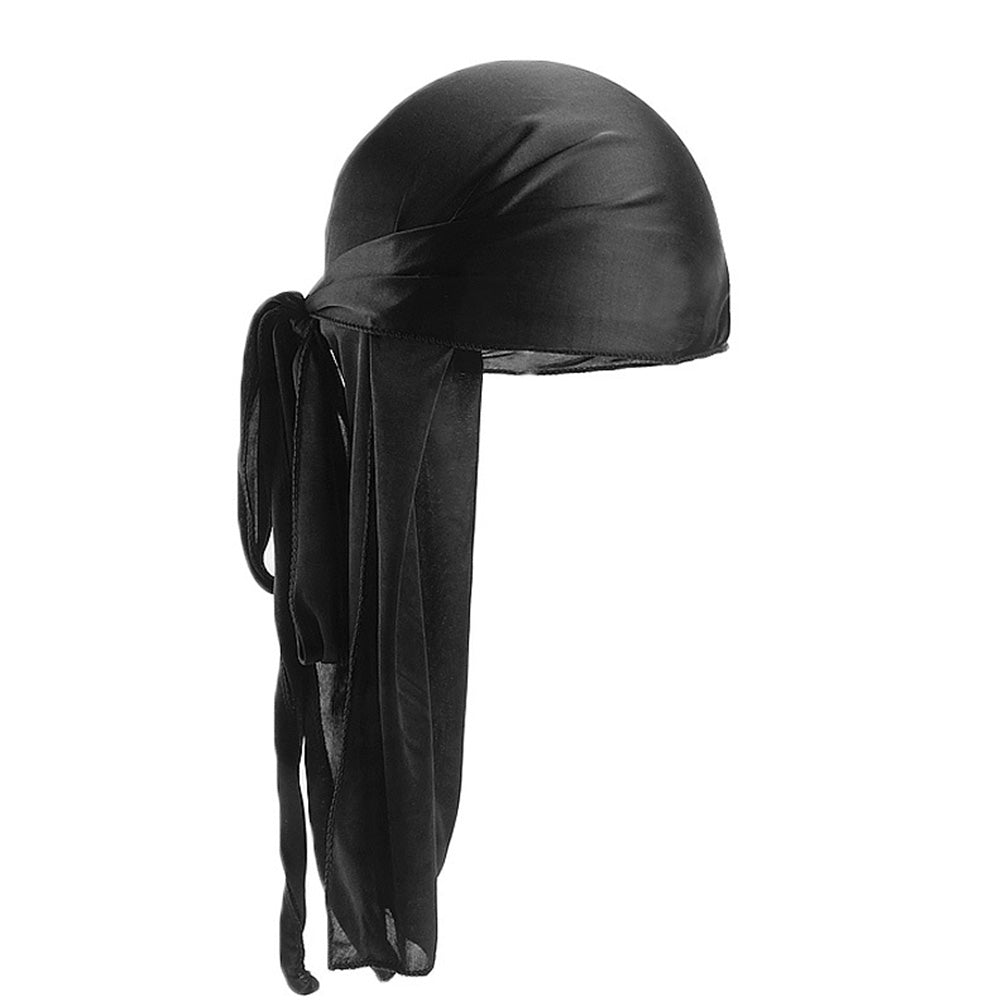 4PCS Silky Satin Durags with Extra Long Tails Pirate Wave Caps for Men Women