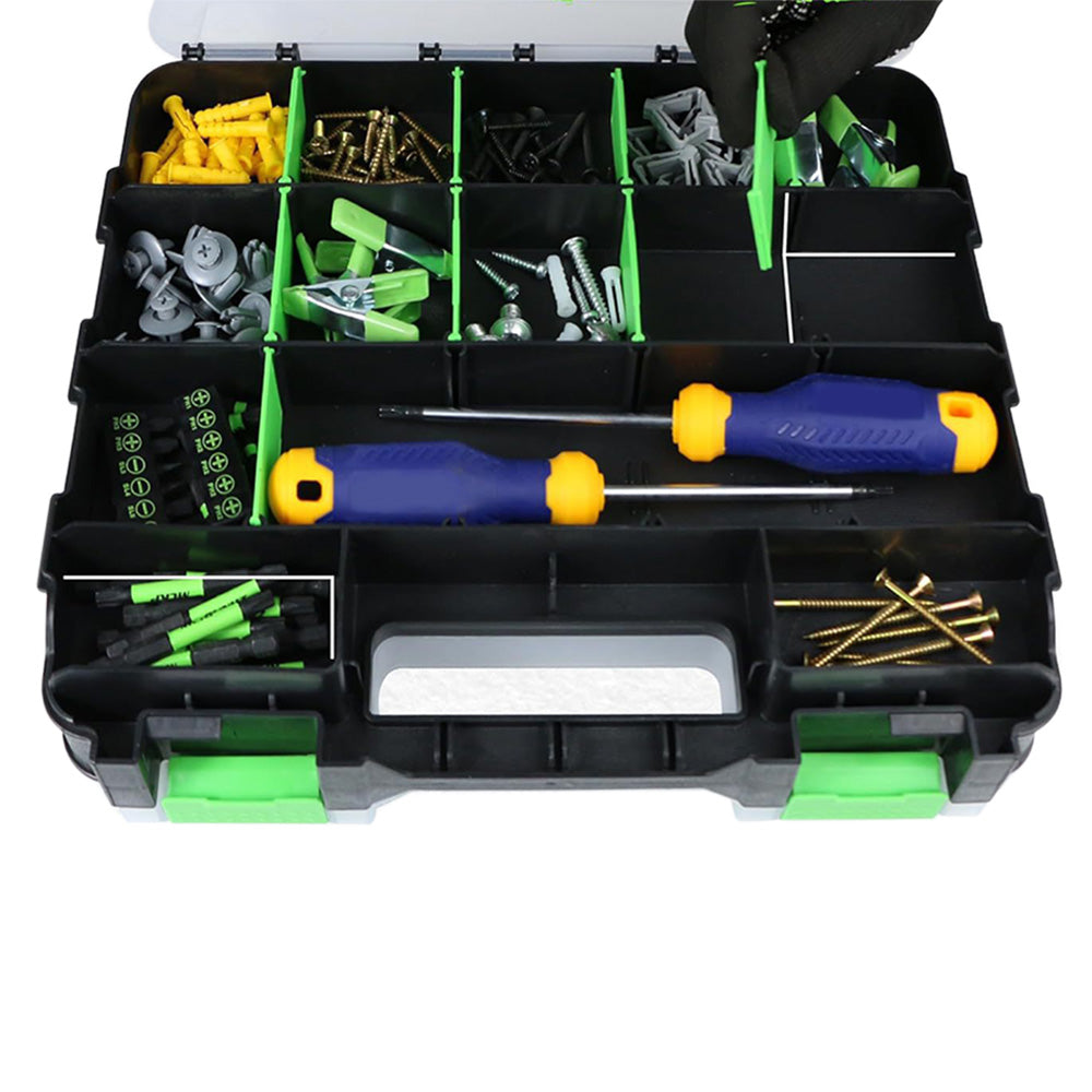 34 Grid Double Sided Tool Organizer Box for Screws Nuts and Small Parts