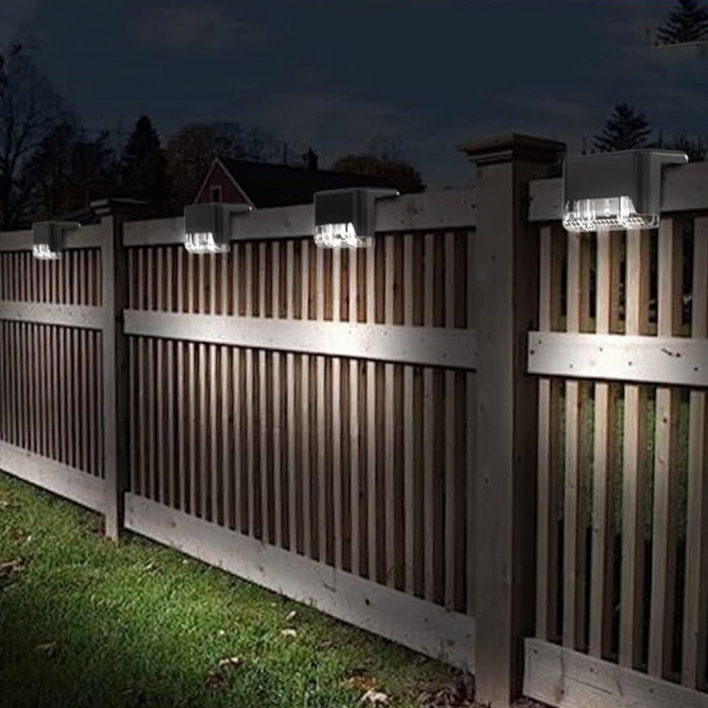 4Pcs LED Solar Fence and Step Lights for Outdoor Garden Stairs and Deck