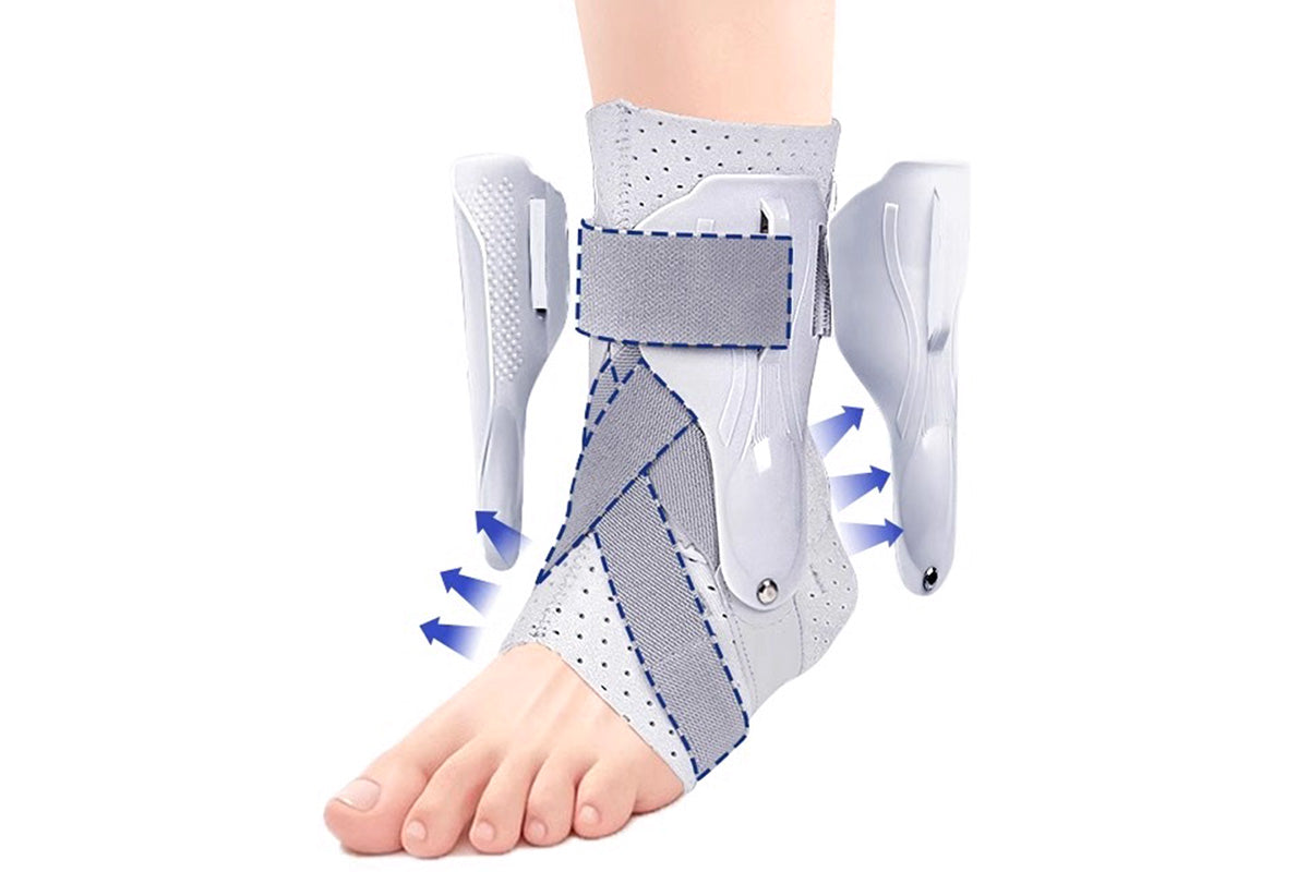 Ankle Brace for Sprained Ankle Lace Up Ankle Support-Grey