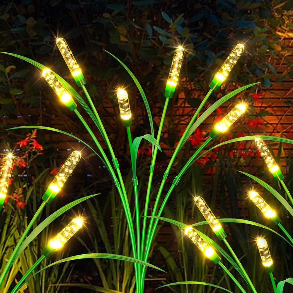 2Pcs LED Reeds Solar Outdoor Garden Lights