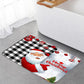 Christmas Non-Slip 3 PCs Bath Rugs Sets Toilet Lid Cover Toilet Mat Bathroom Decor