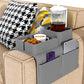 Couch Cup Holder Tray Sofa Armrest Tray with Drink Holder Side Pockets