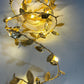 2Pcs 2M 20LEDs Golden Leaves String Lights for Home Xmas Wedding Decor