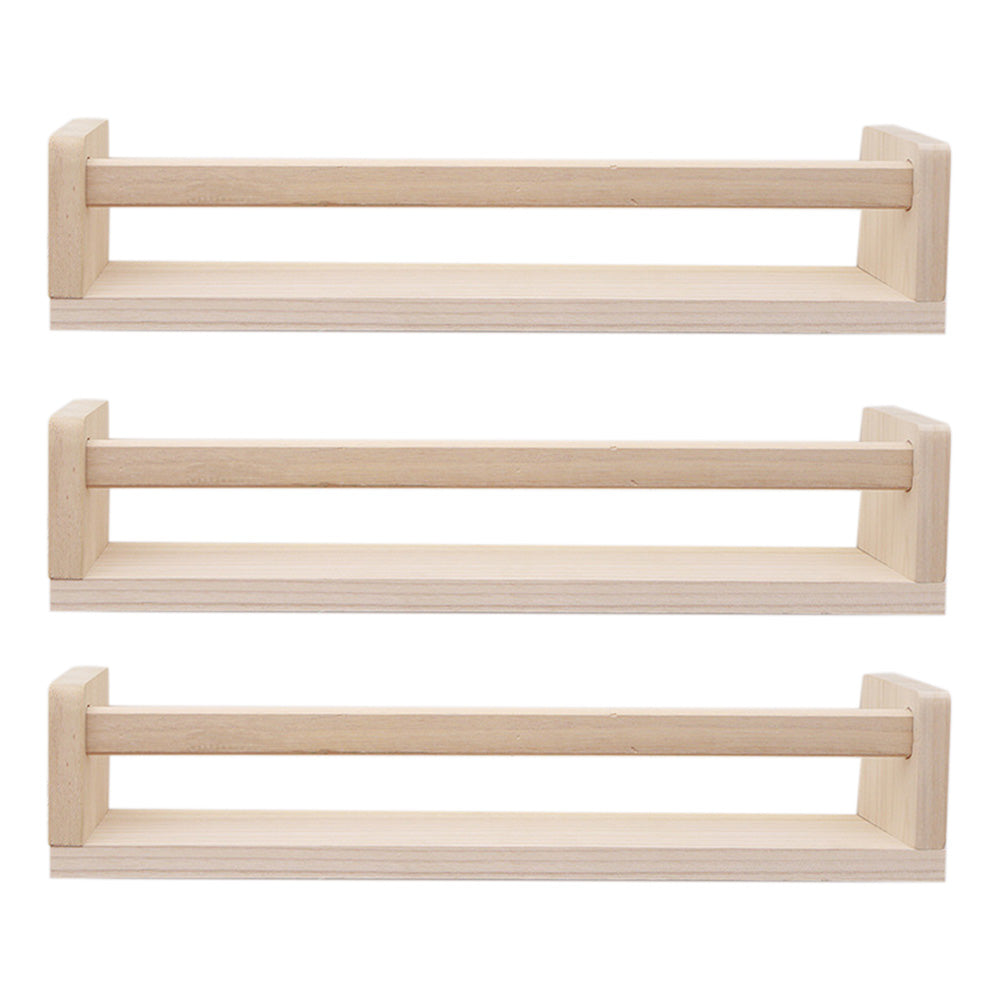 3 Pack Floating Wall Mounted Book Display Shelves