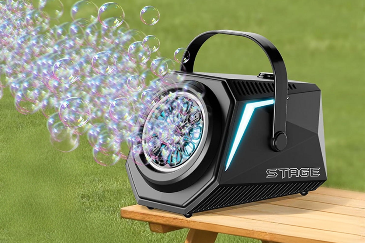 Portable Automatic Bubble Maker Machine Blower LED Light for Parties Wedding