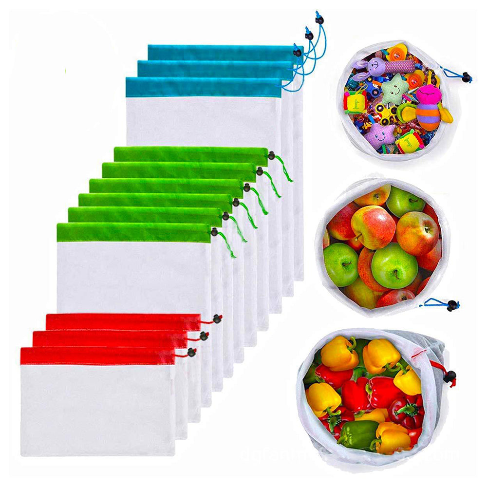 24Pcs Reusable Produce Mesh Bags for Fruit and Vegetable